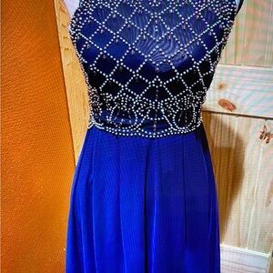 Blue sequined dress
